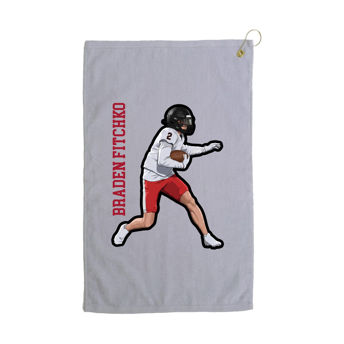 Golf Towel — Name Vertical in Grey