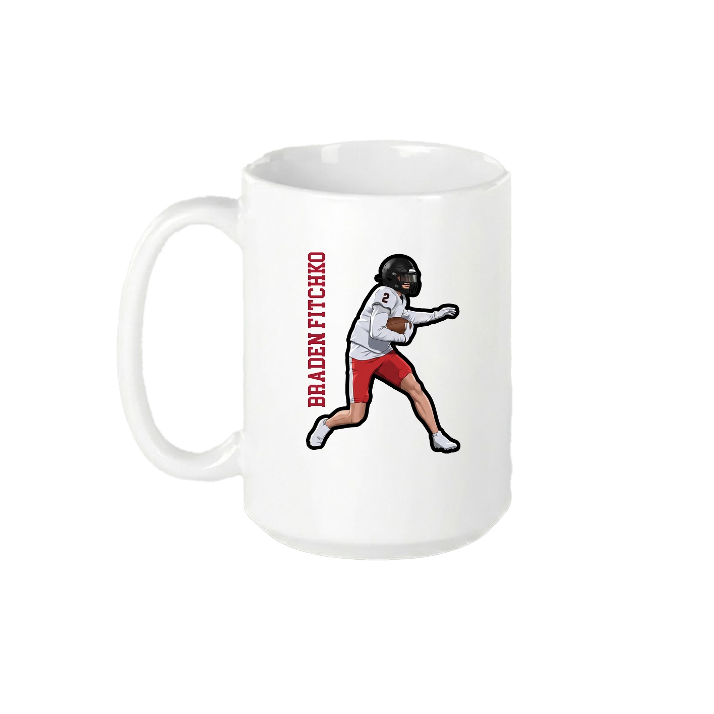 15oz Coffee Mug — Name Vertical in White