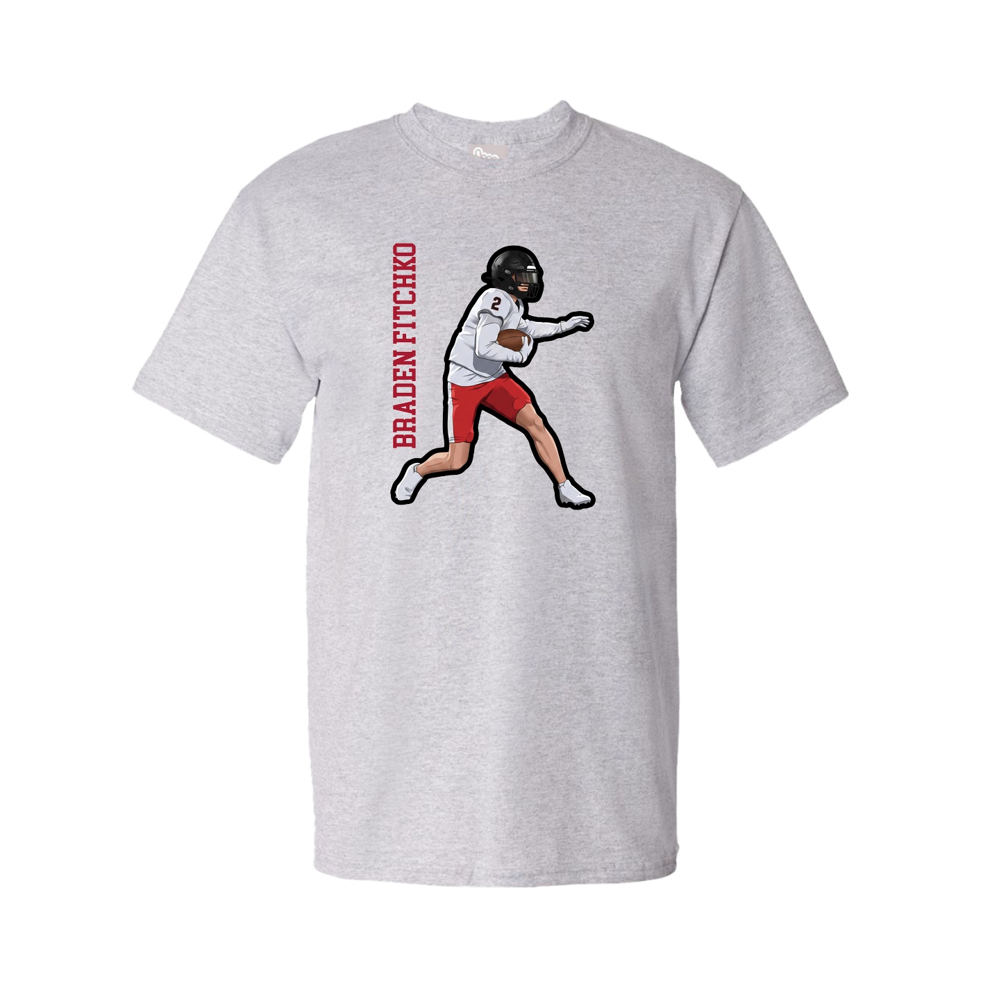 Tee — Name Vertical in Grey