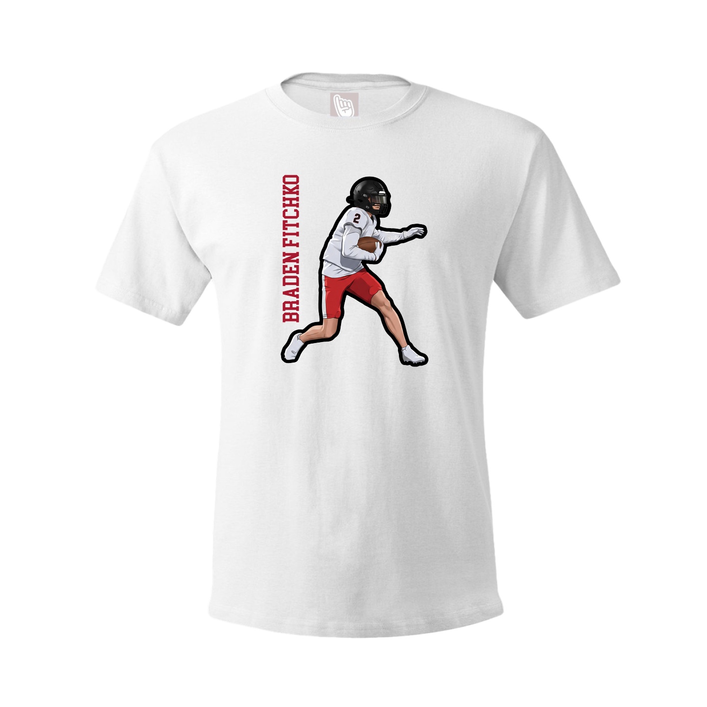 Youth Tee — Name Vertical in White
