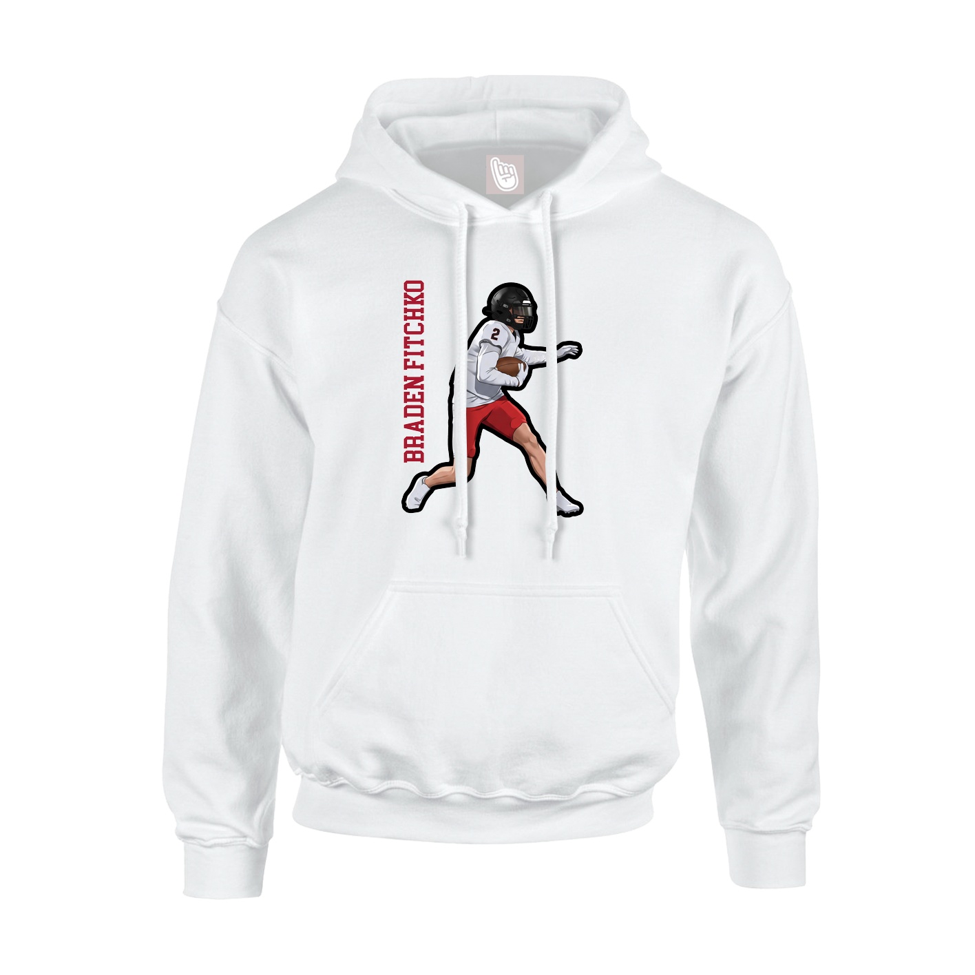 Hoodie — Name Vertical in White