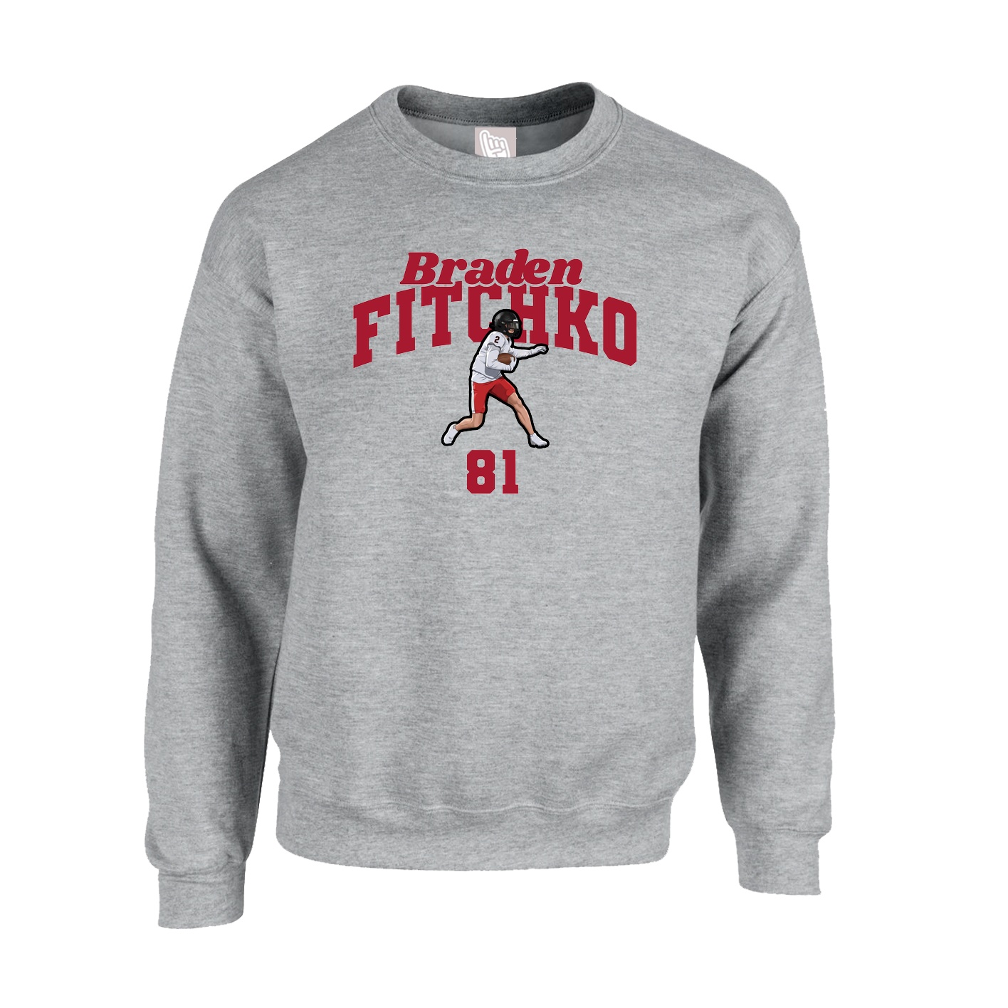 Fleece Crew — Signature Arch in Grey