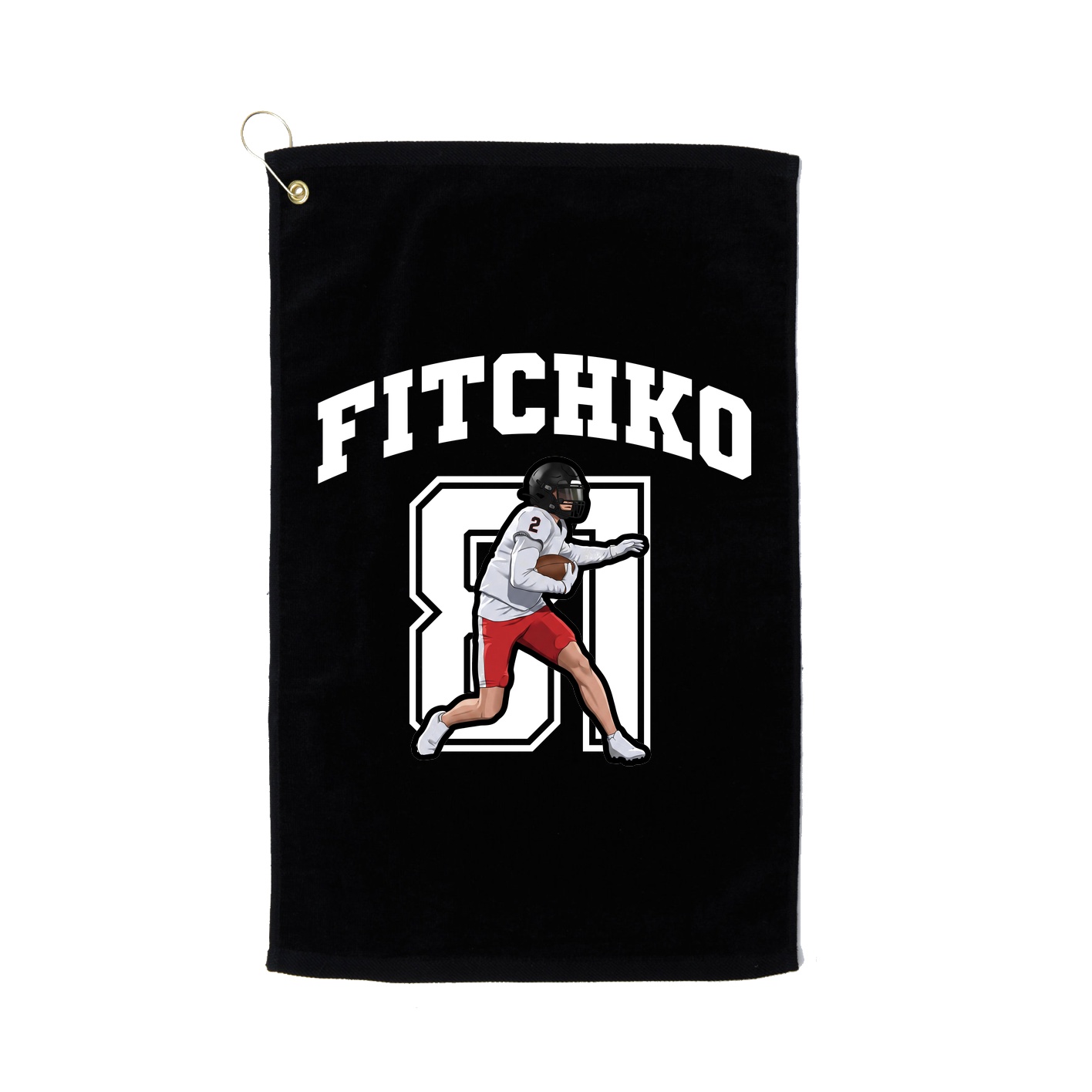 Golf Towel — Number in Black