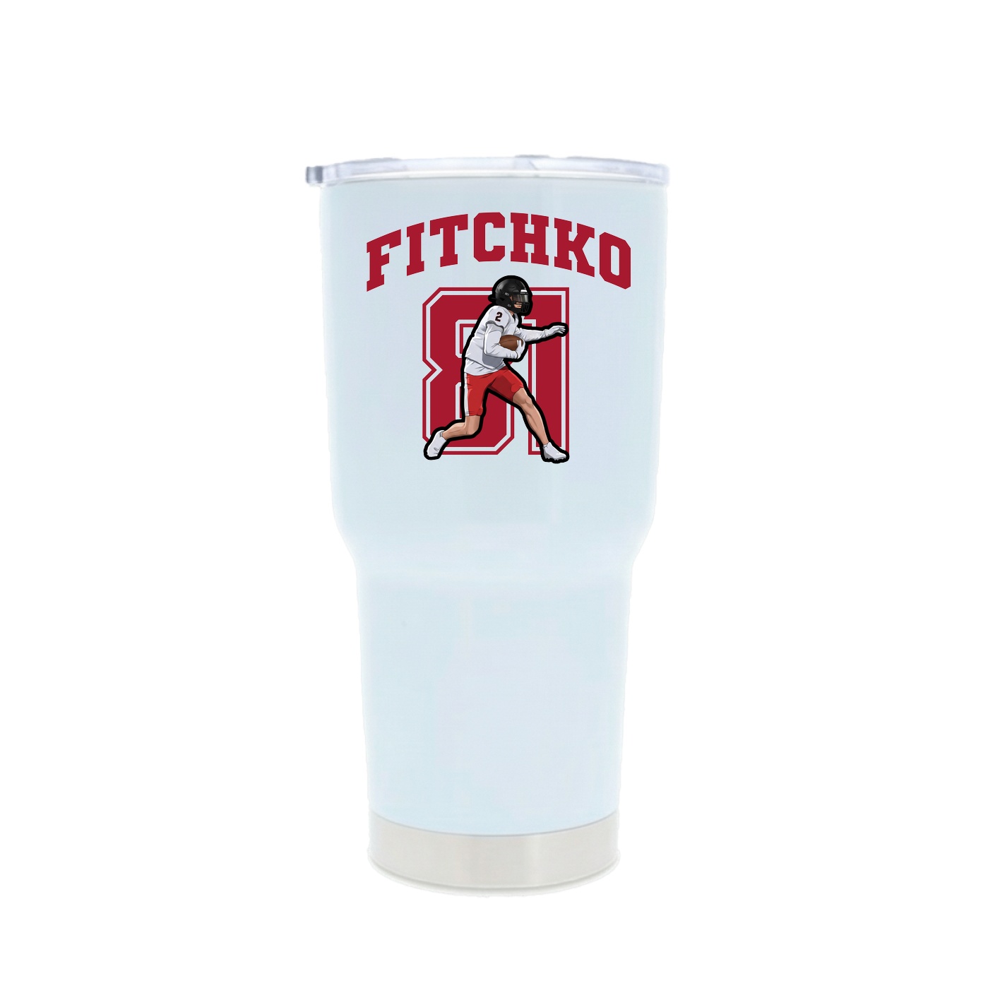 30oz Stainless Steel Tumbler — Number in White