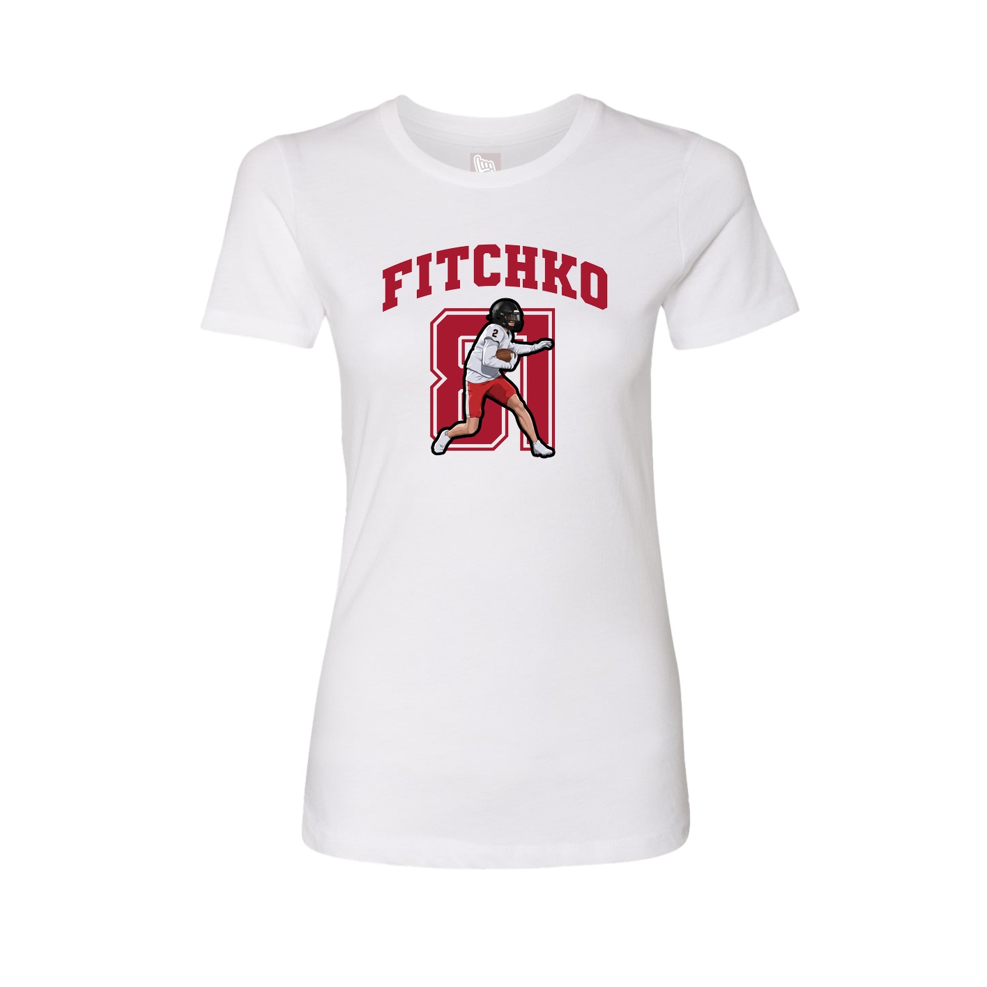 Fitted Women's Tee — Number in White