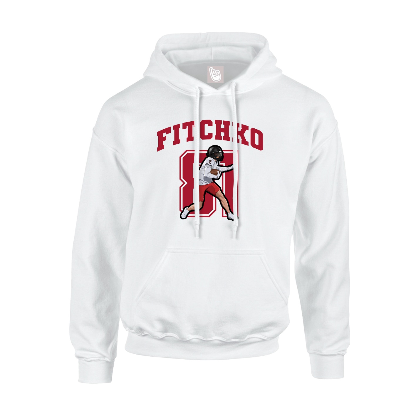 Youth Hoodie — Number in White