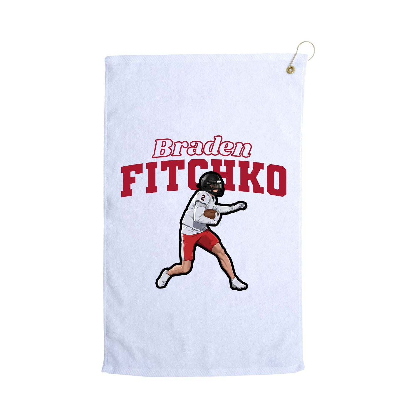 Golf Towel — Name Arch in White