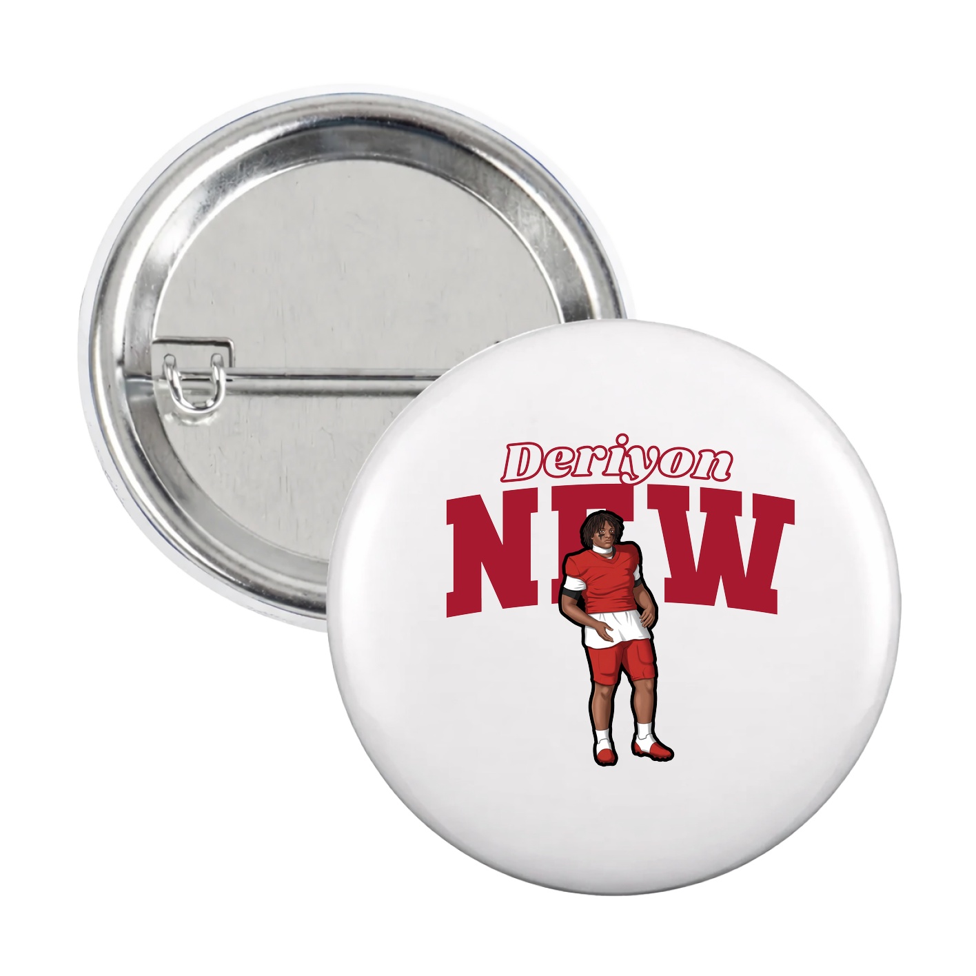 Game Day Button — Name Arch in White
