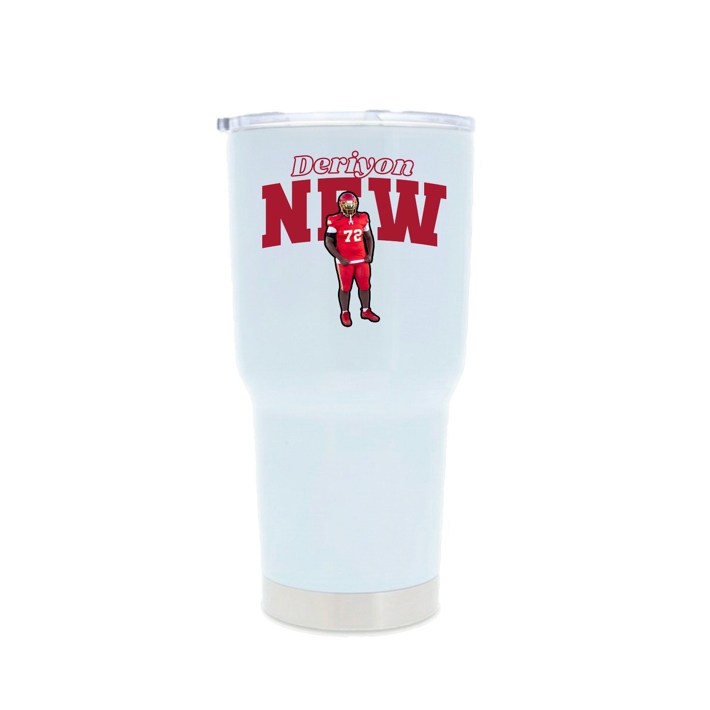 30oz Stainless Steel Tumbler — Name Arch in White