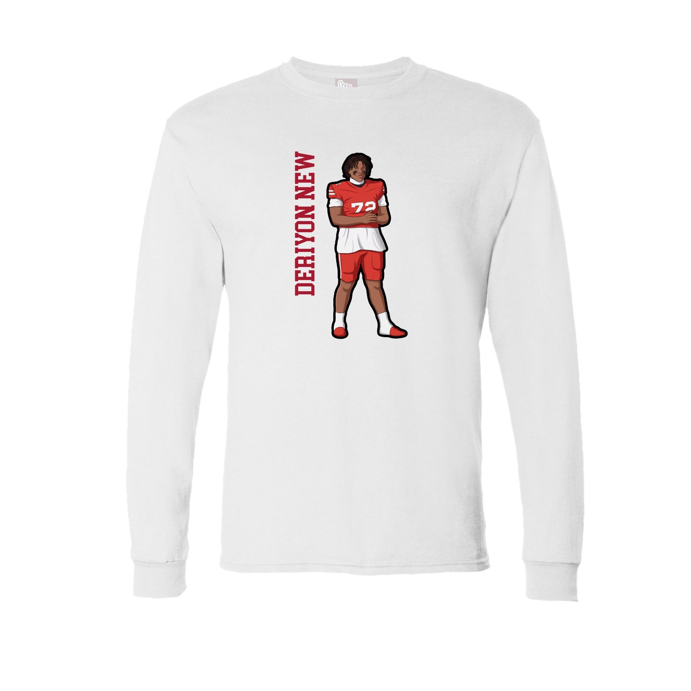 Long Sleeve Tee — Name Vertical in White