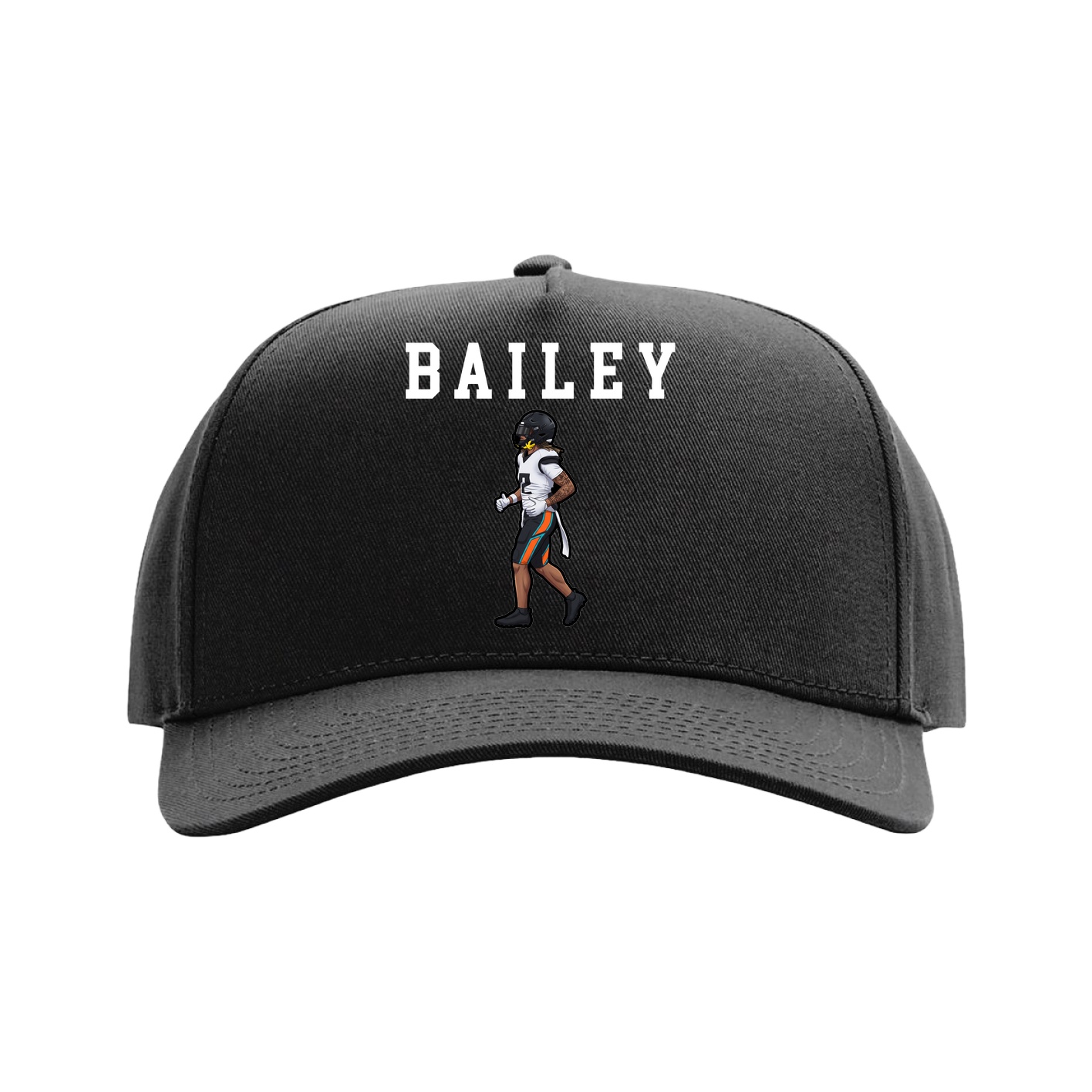 Full Fabric Five-Panel Champ Cap — Shirsey in Black
