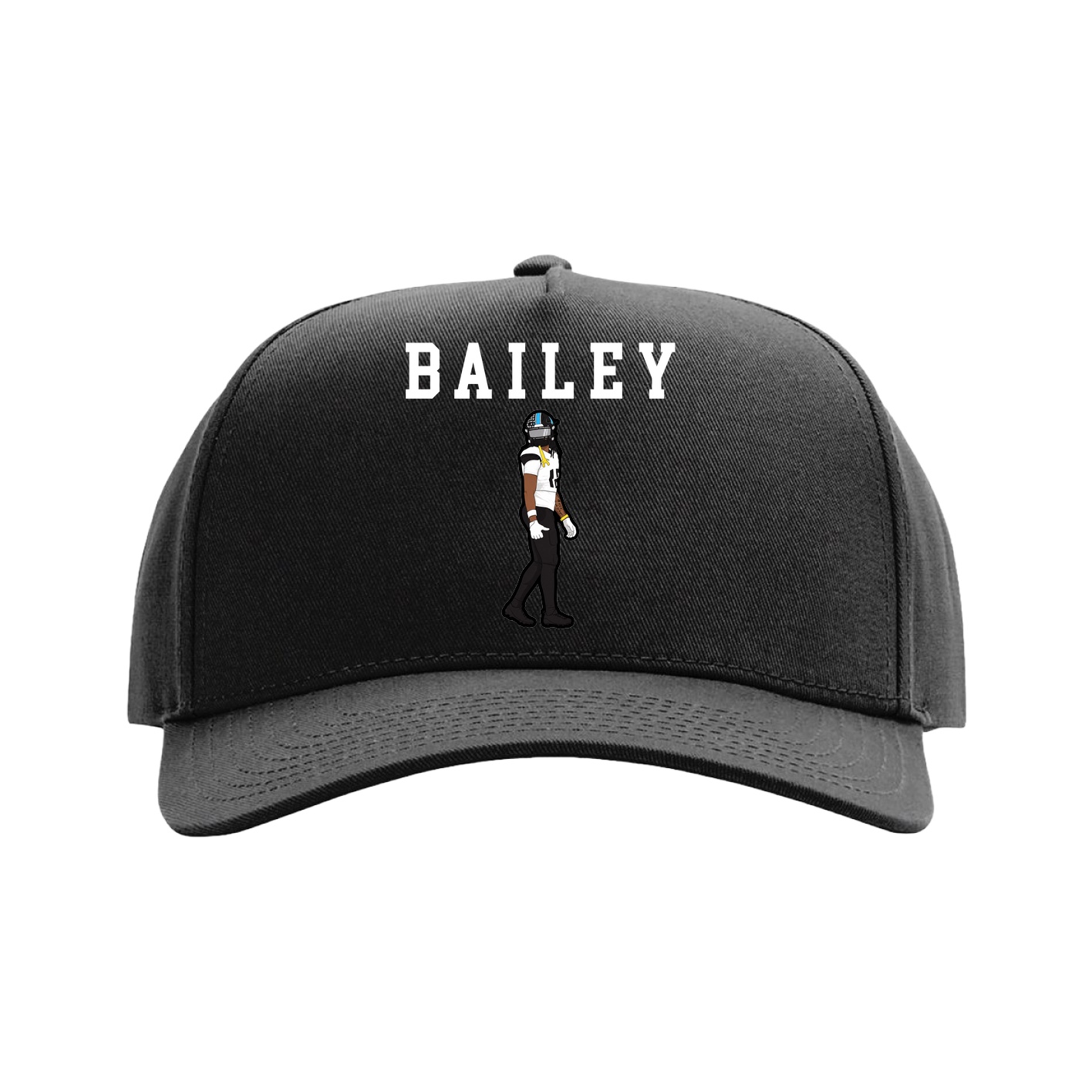 Full Fabric Five-Panel Champ Cap — Shirsey in Black