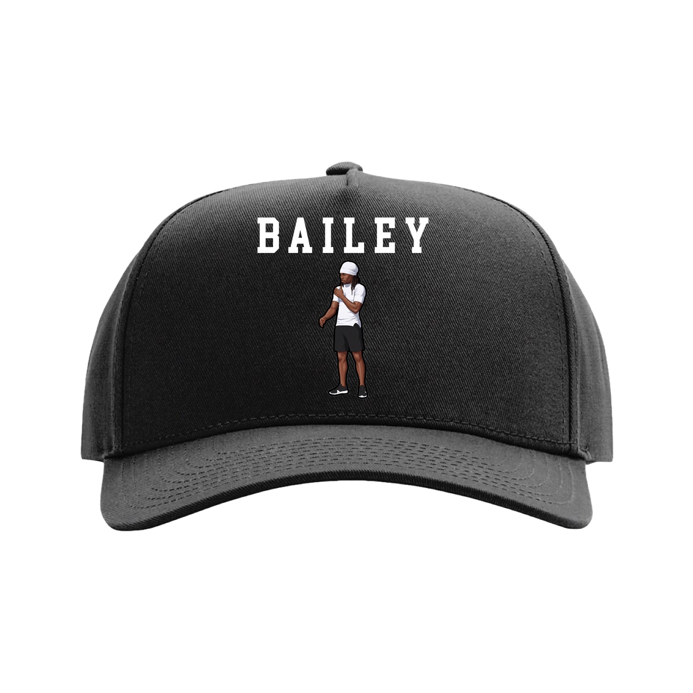 Full Fabric Five-Panel Champ Cap — Shirsey in Black