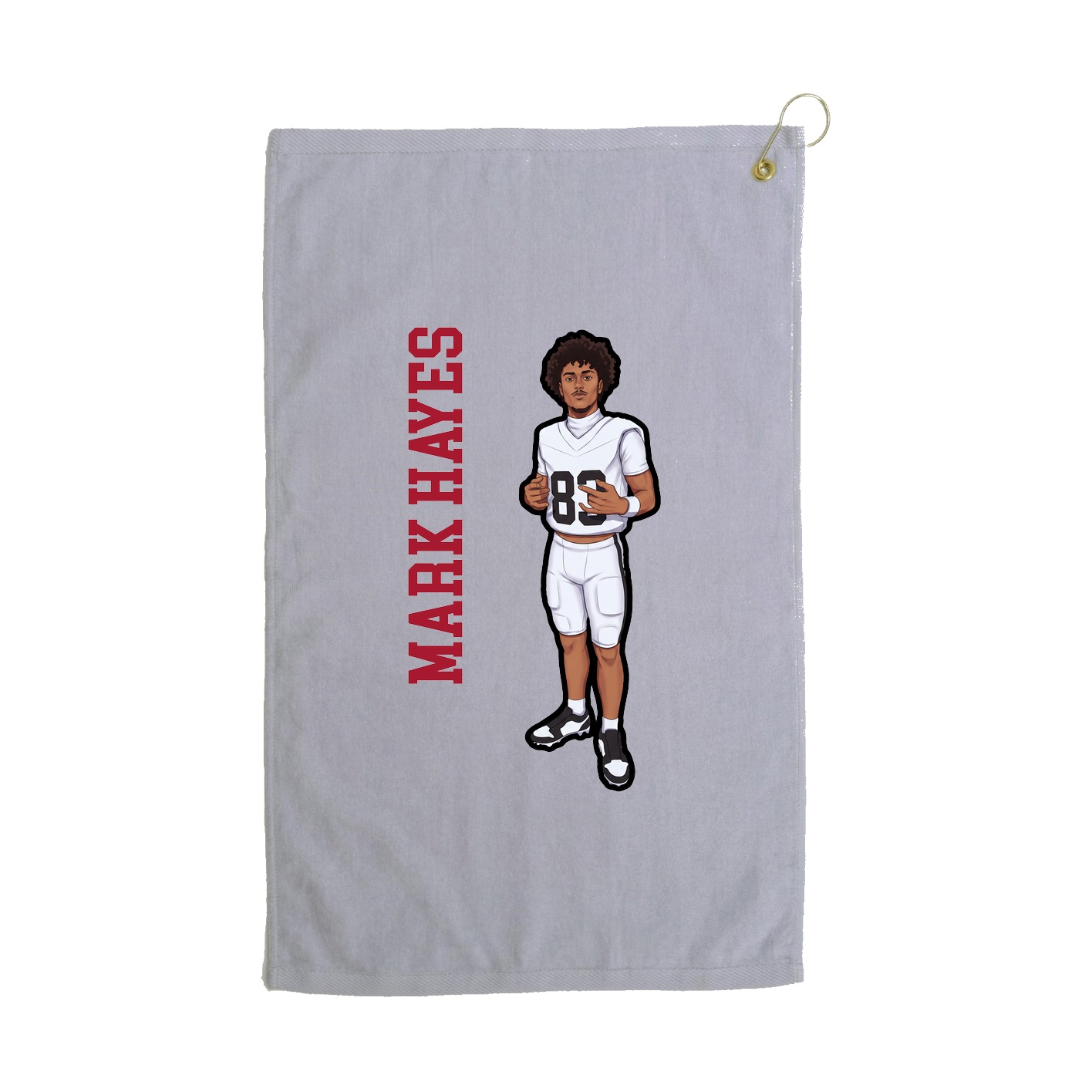 Golf Towel — Name Vertical in Grey