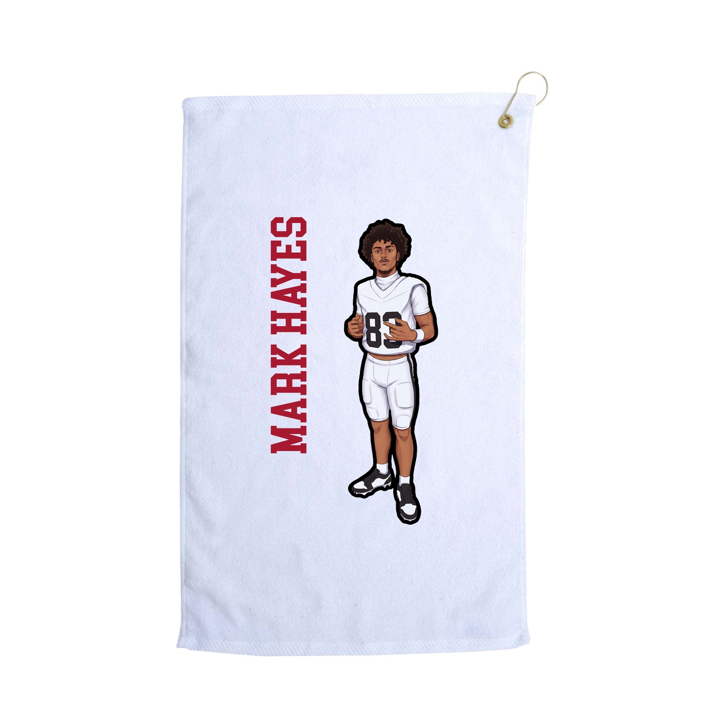 Golf Towel — Name Vertical in White