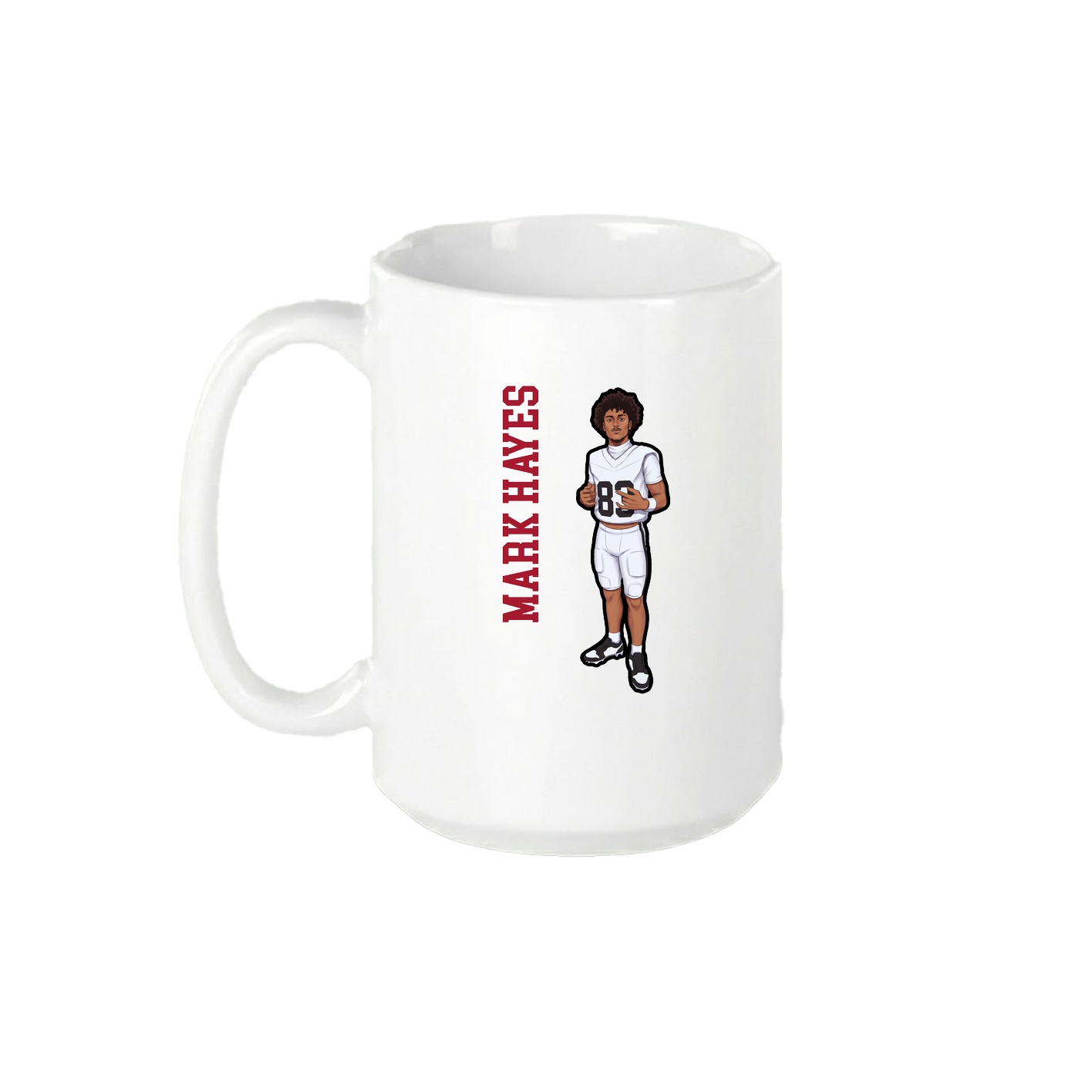 15oz Coffee Mug — Name Vertical in White