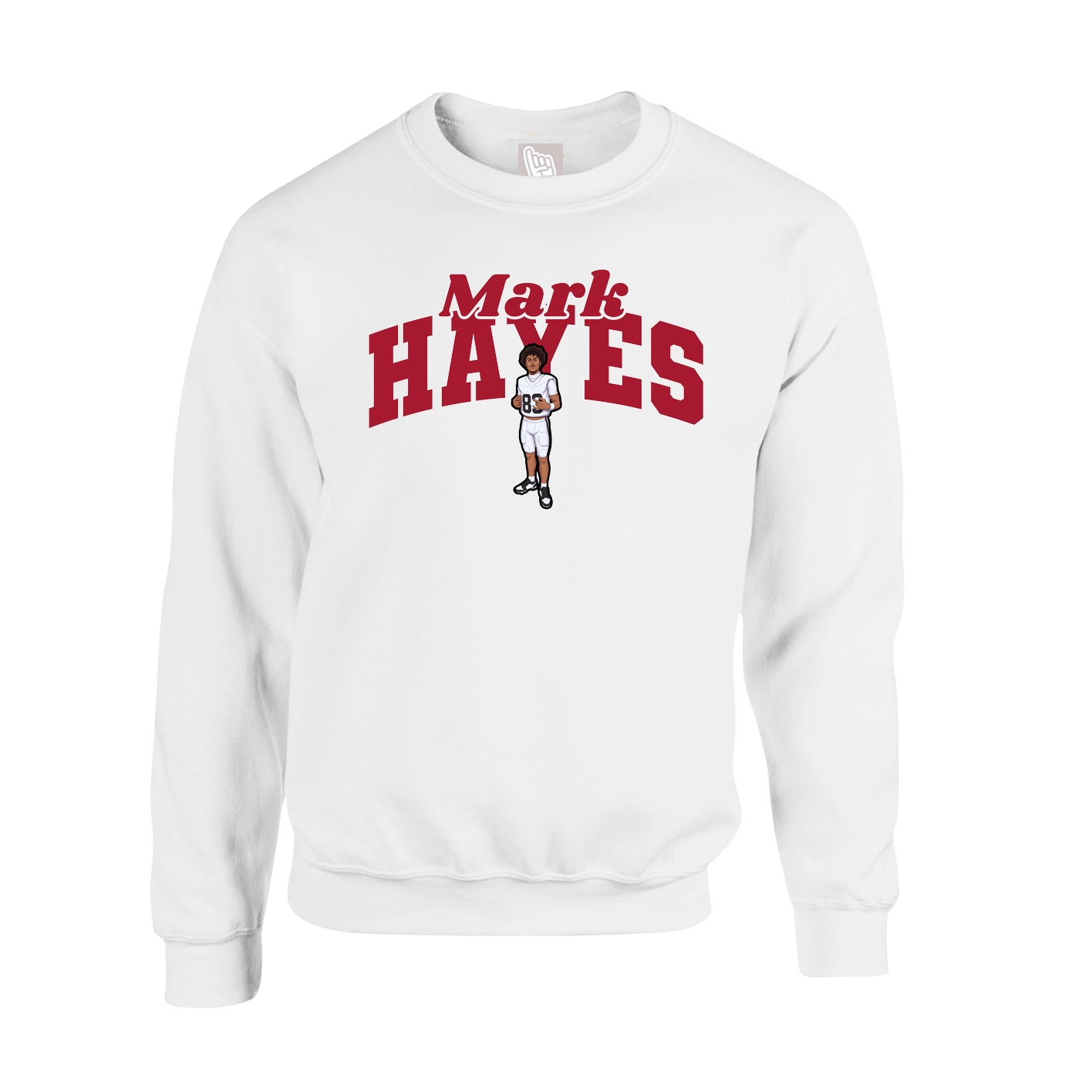 Fleece Crew — Signature Arch in White