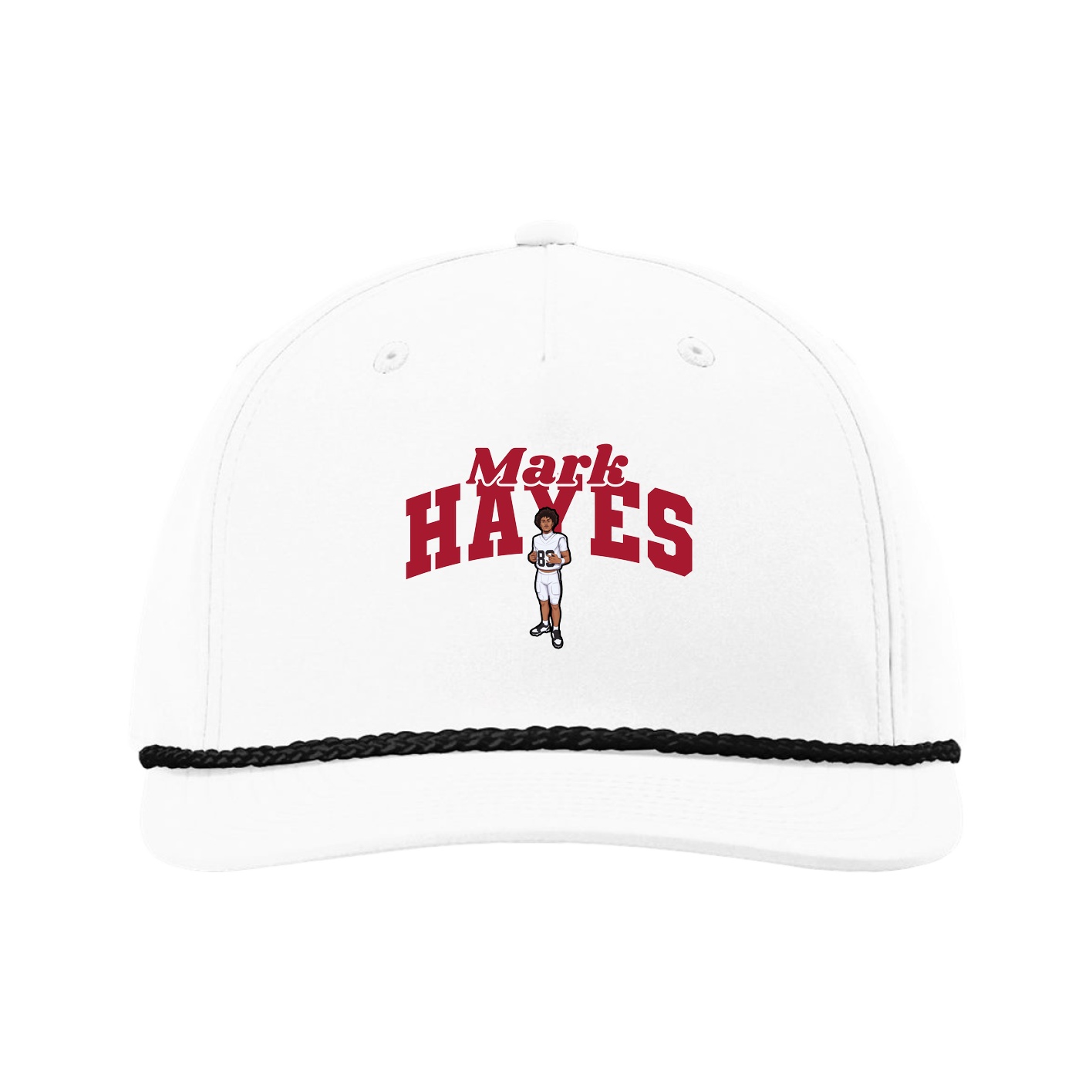 Five-Panel Classic Rope Cap — Signature Arch in White