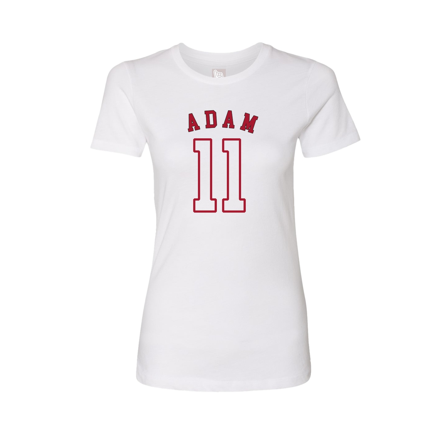 Fitted Women's Tee — Shirsey Arch in White