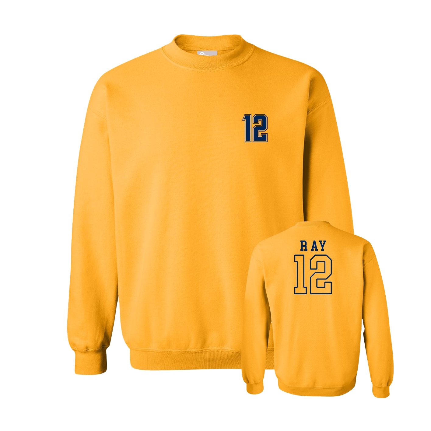 Fleece Crew — Chest Back in Gold