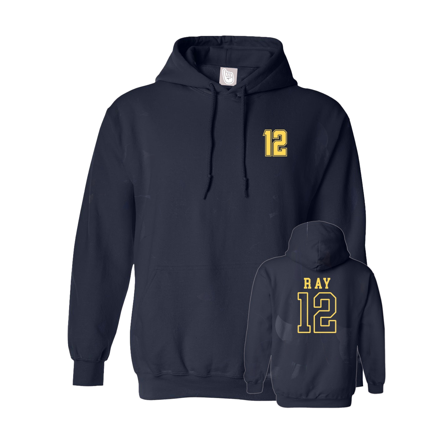 Youth Hoodie — Chest Back in Navy