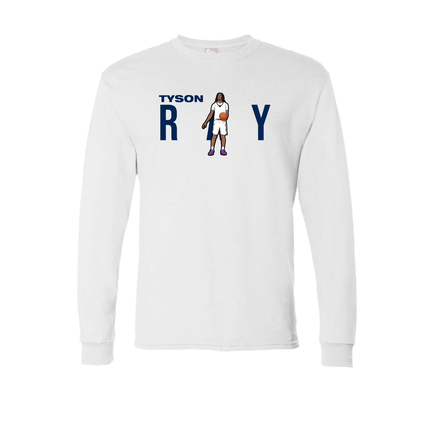 Long Sleeve Tee — Player Name in White