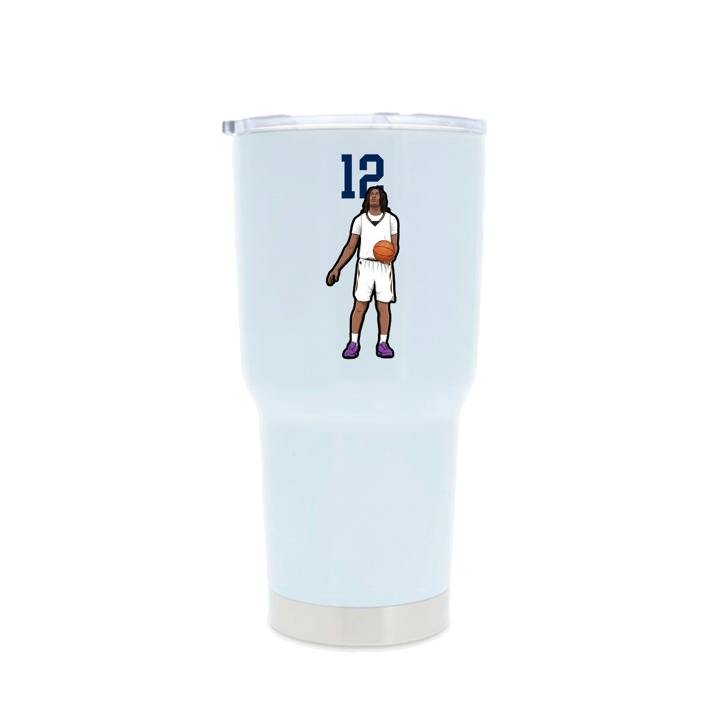 30oz Stainless Steel Tumbler — Number Top in White