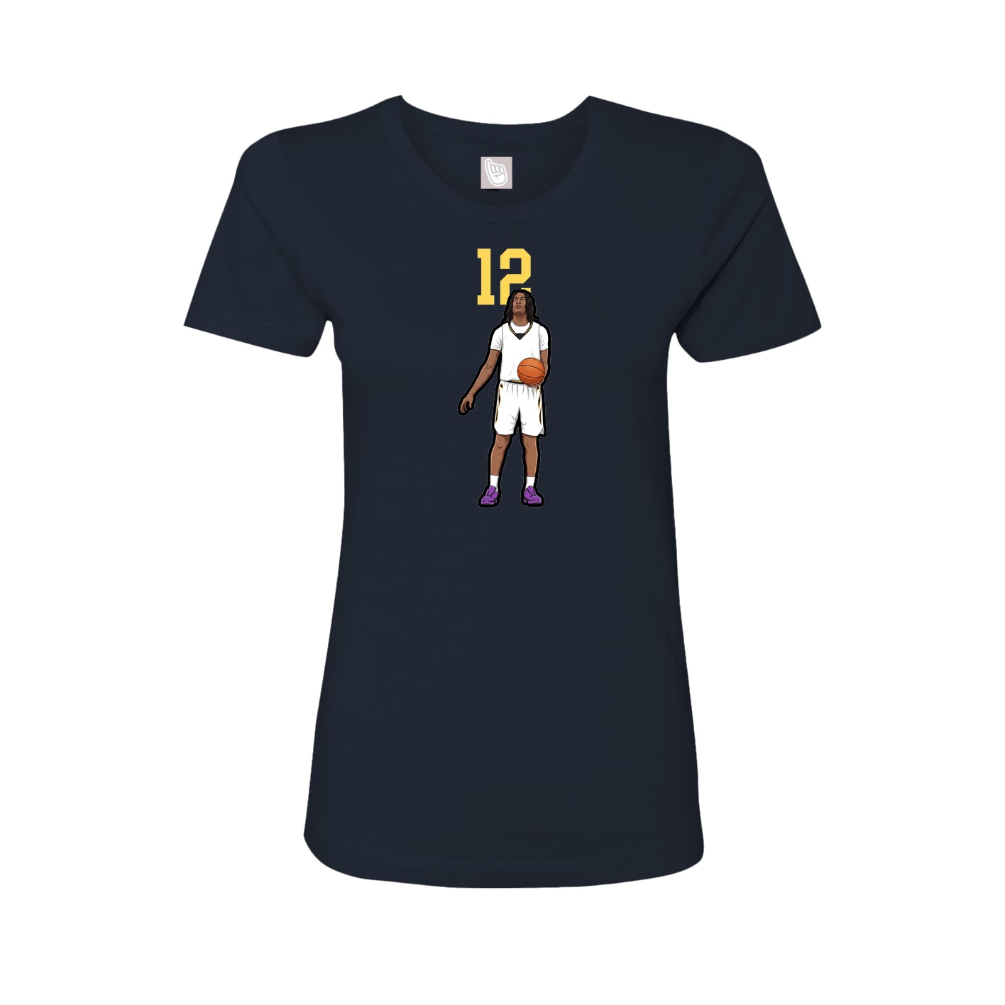 Fitted Women's Tee — Number Top in Navy