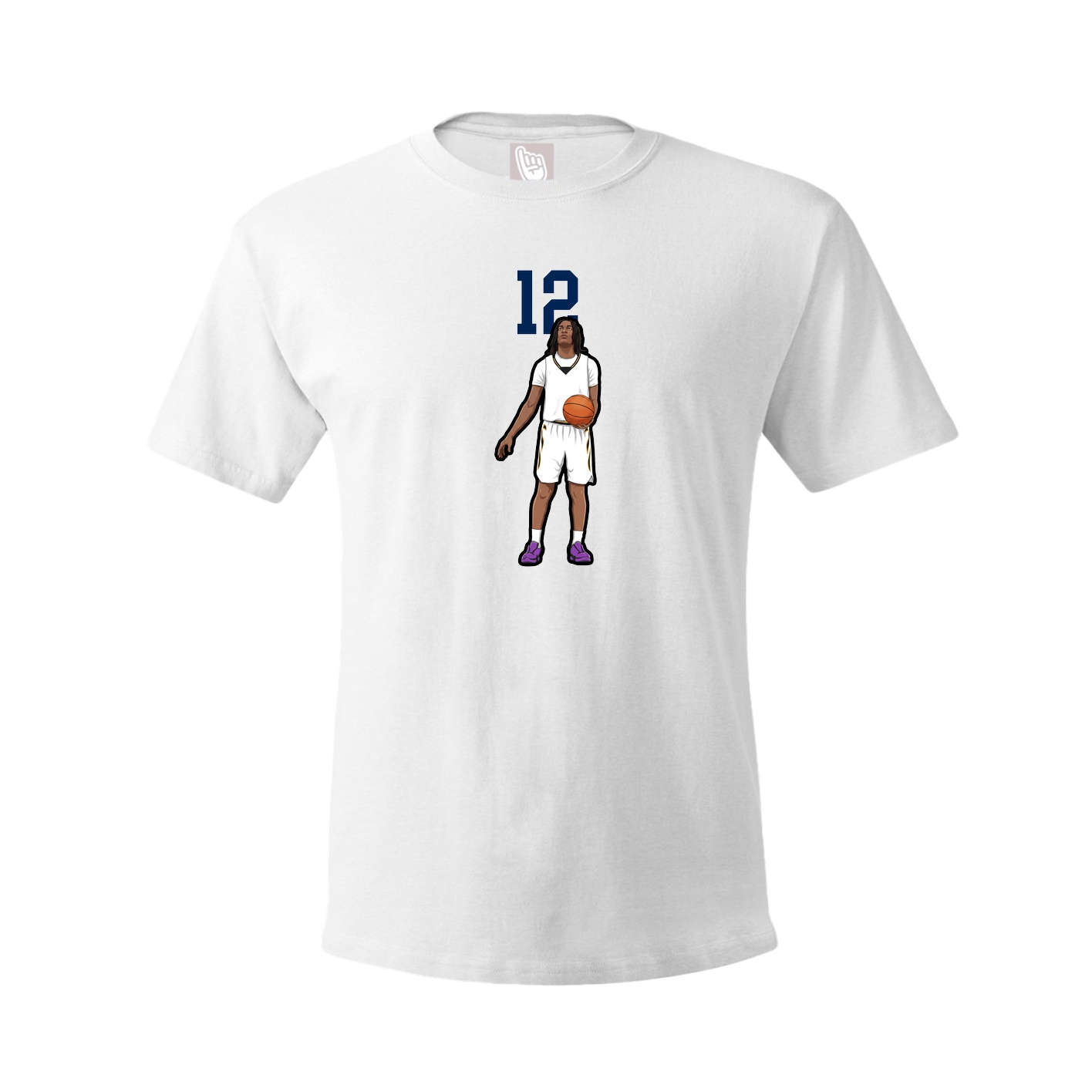 Youth Tee — Number Top in White