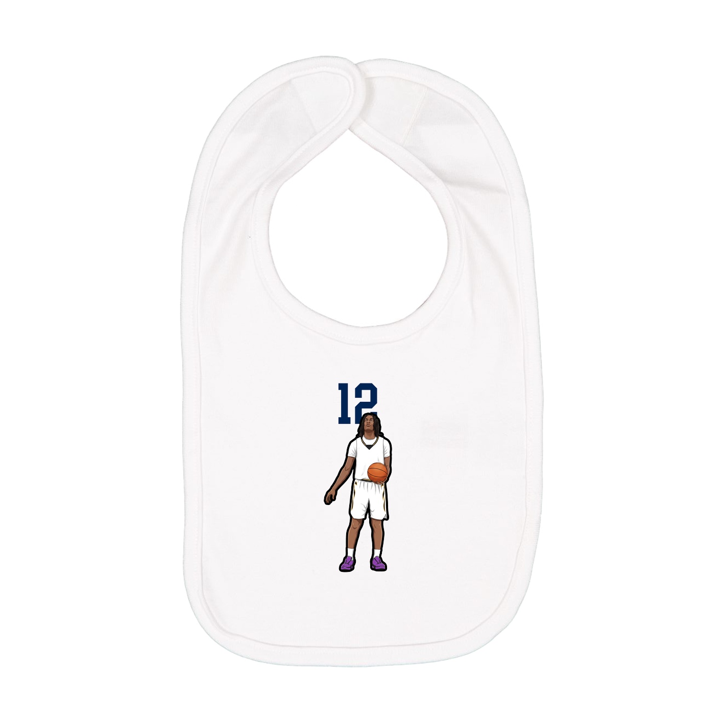Infant Bib — Number Top in White