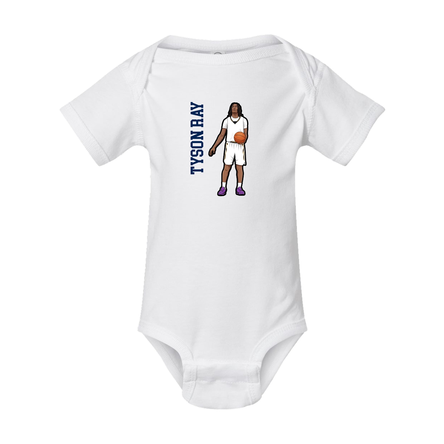 Baby Onesie — Name Vertical in White