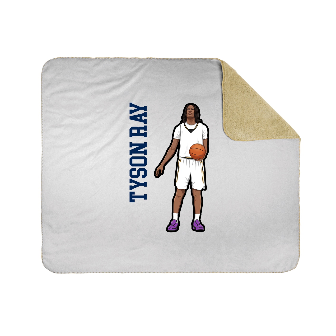 Throw Blanket — Name Vertical in White