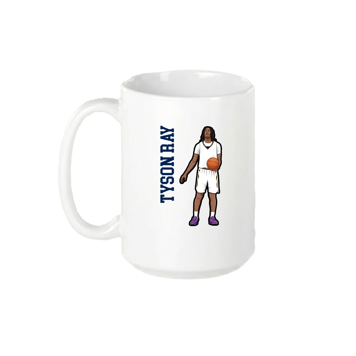 15oz Coffee Mug — Name Vertical in White