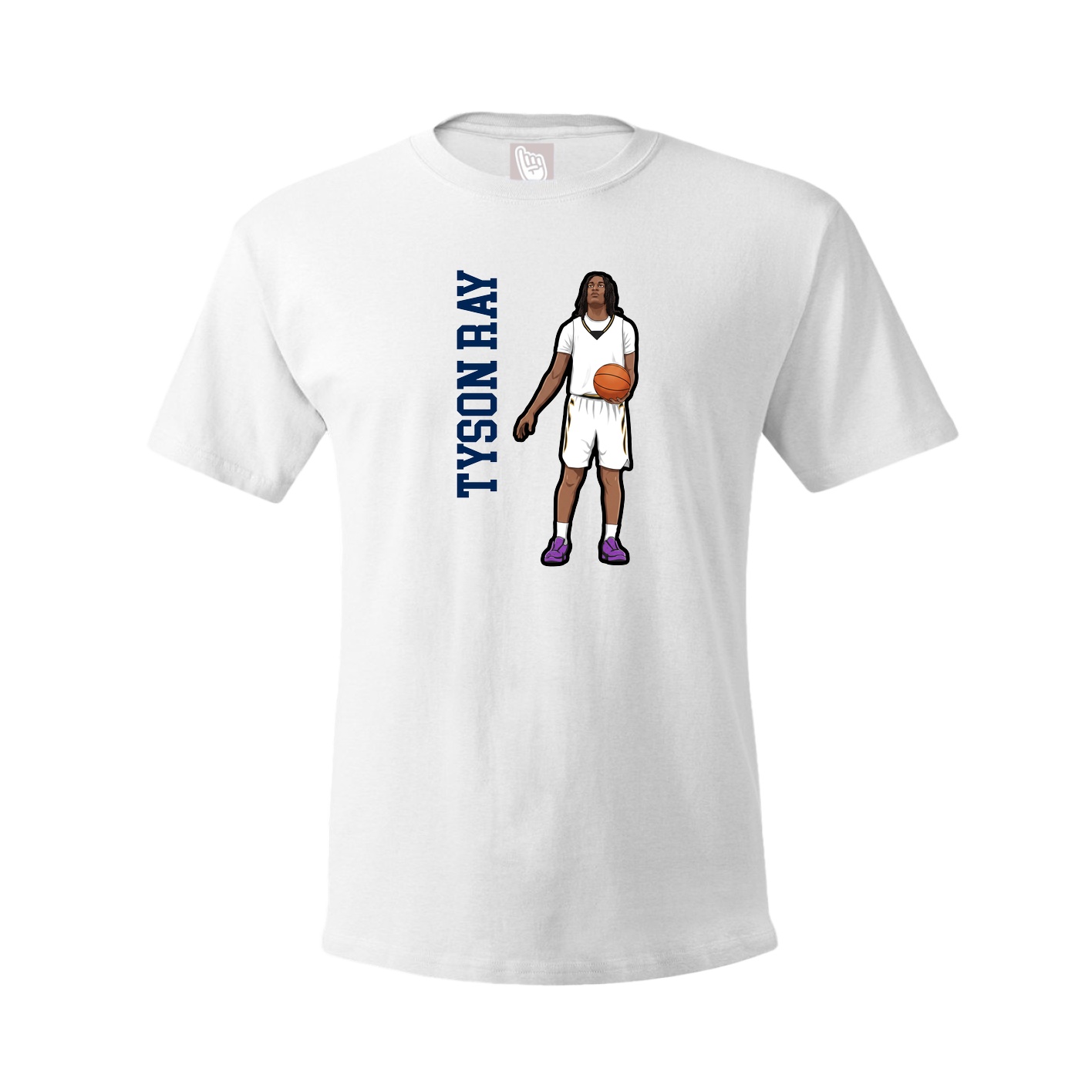 Tee — Name Vertical in White