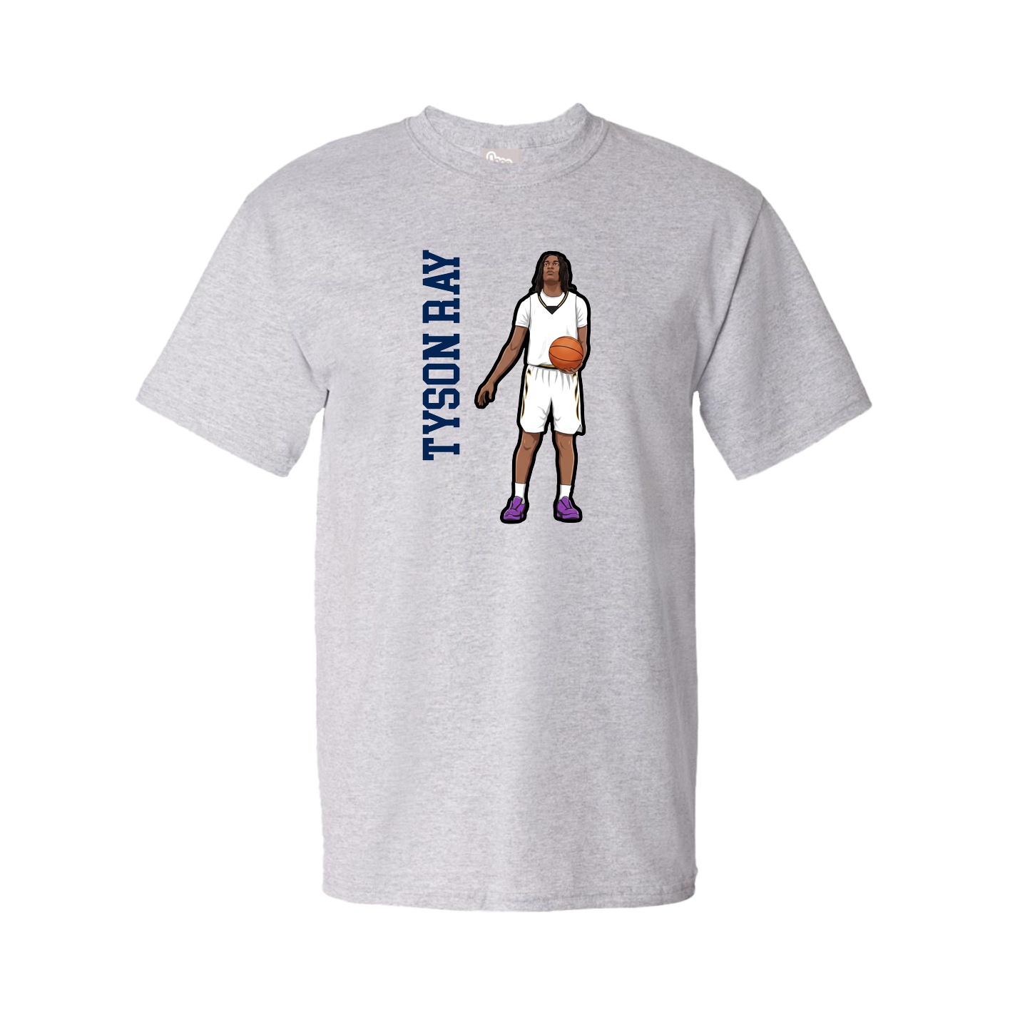 Youth Tee — Name Vertical in Grey