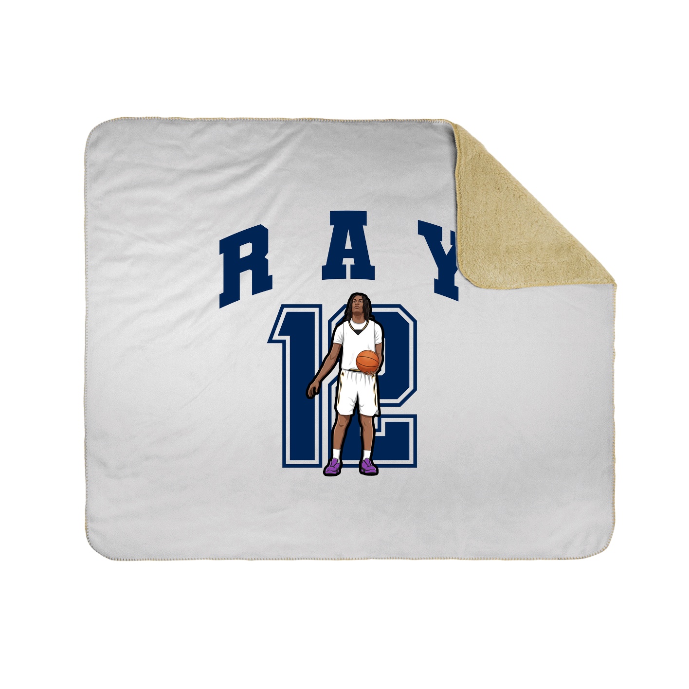 Throw Blanket — Number in White