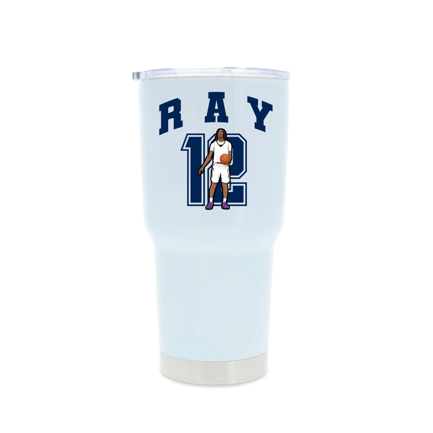 30oz Stainless Steel Tumbler — Number in White