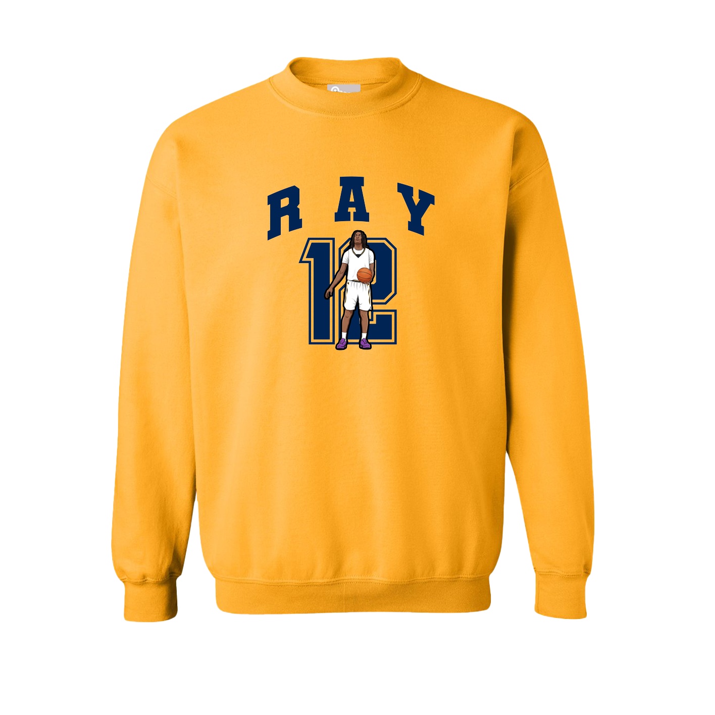 Fleece Crew — Number in Gold