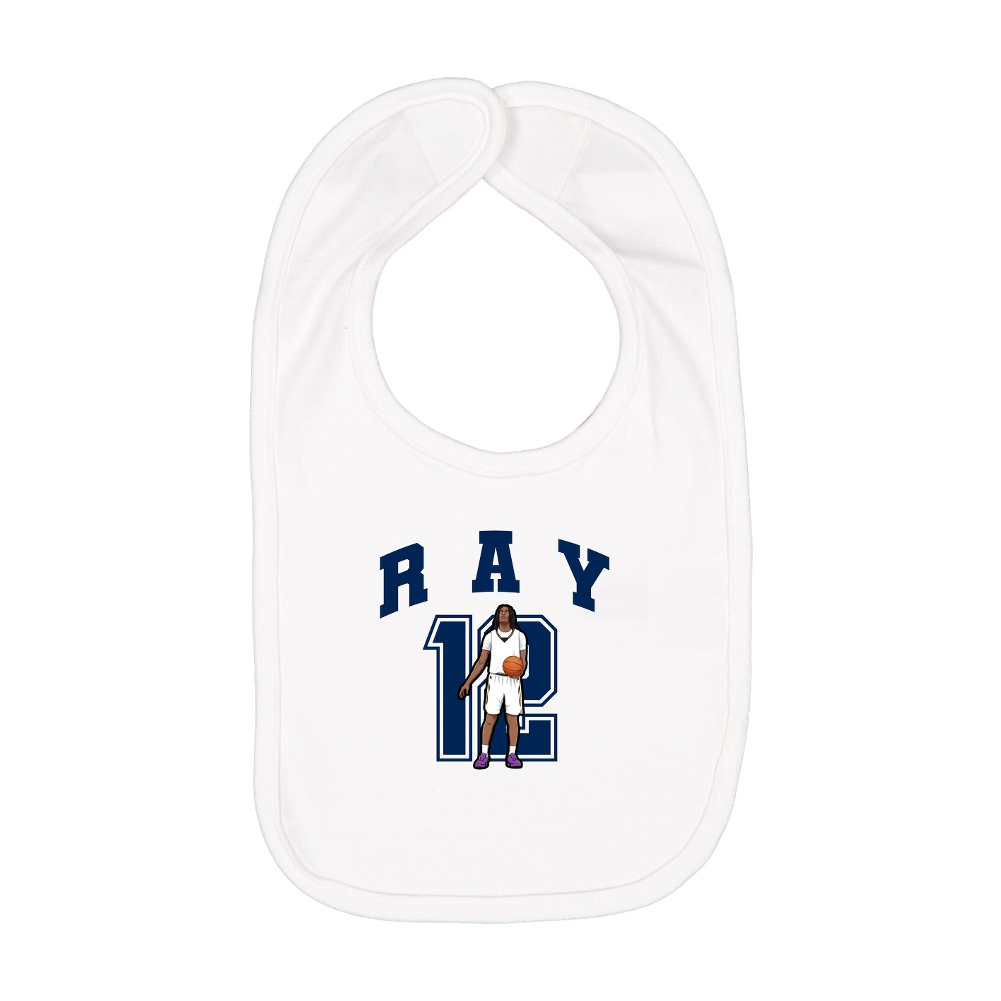 Infant Bib — Number in White