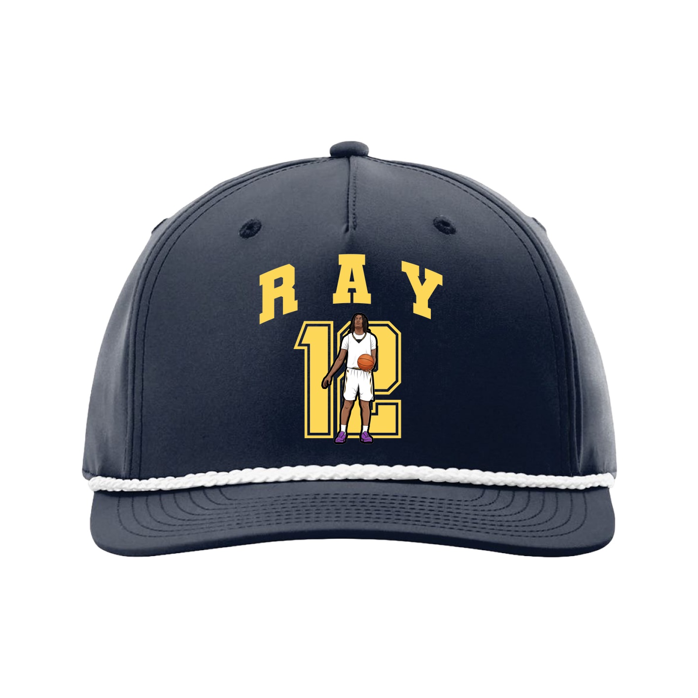 Five-Panel Classic Rope Cap — Number in Navy