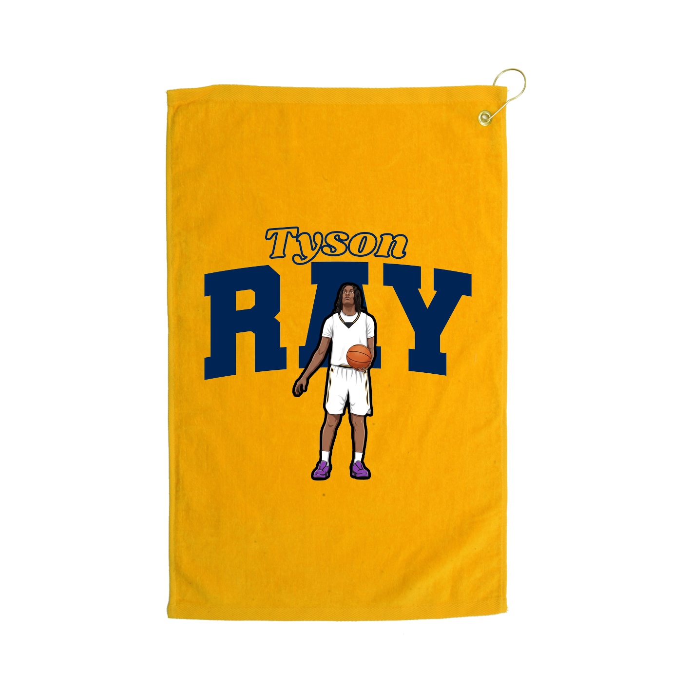 Golf Towel — Name Arch in Gold