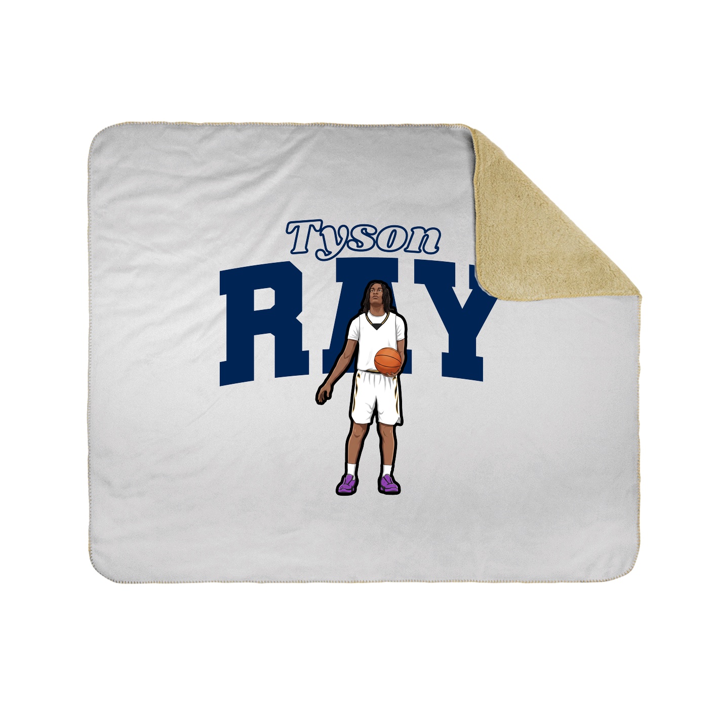 Throw Blanket — Name Arch in White