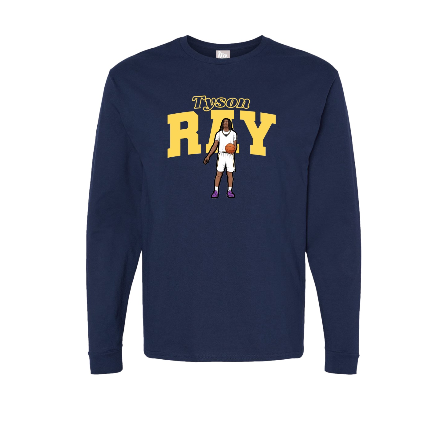 Long Sleeve Tee — Name Arch in Navy