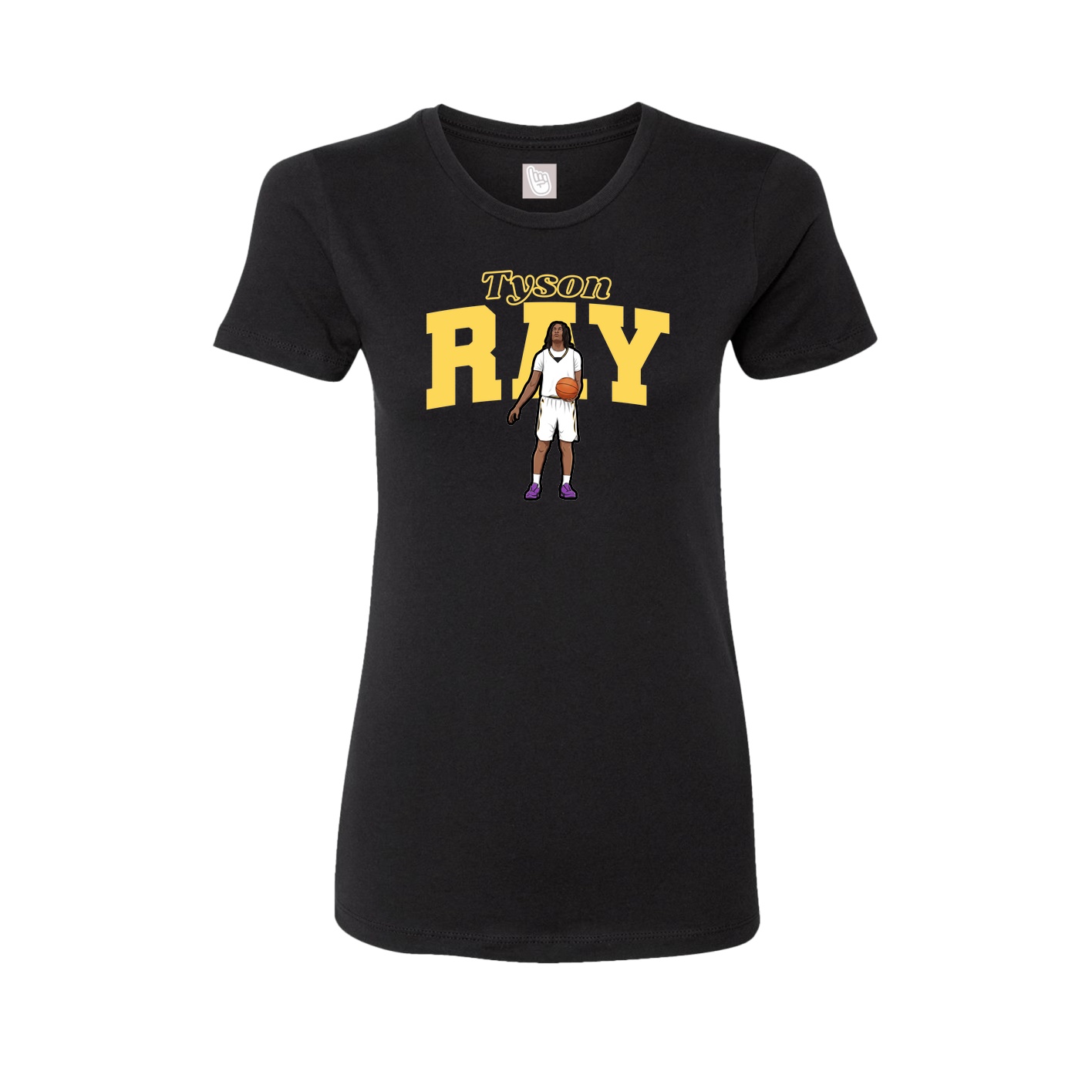Fitted Women's Tee — Name Arch in Black