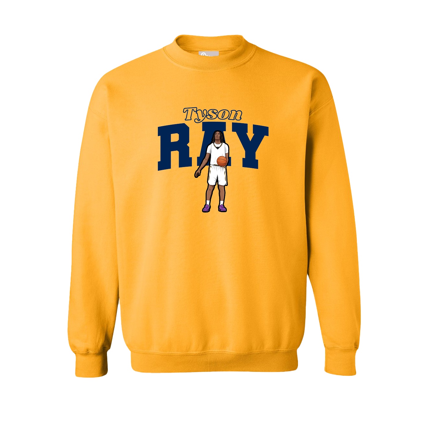 Fleece Crew — Name Arch in Gold