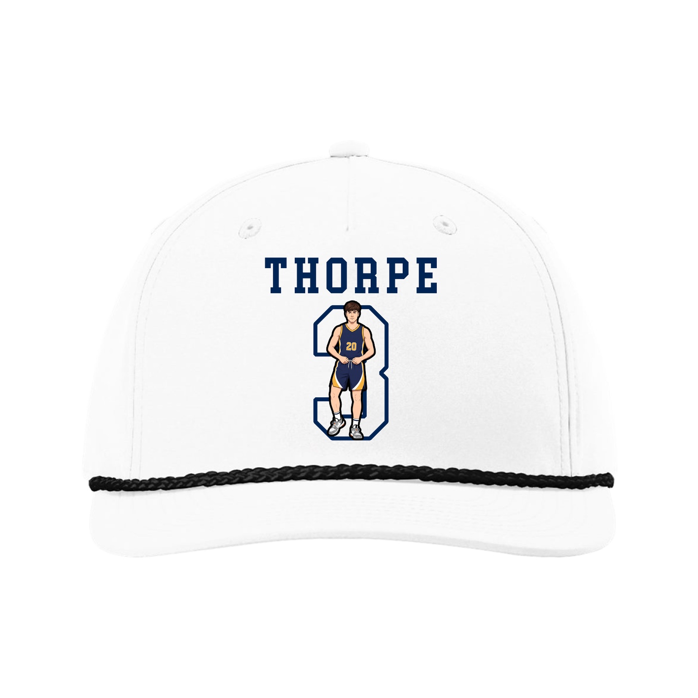 Five-Panel Classic Rope Cap — Shirsey in White