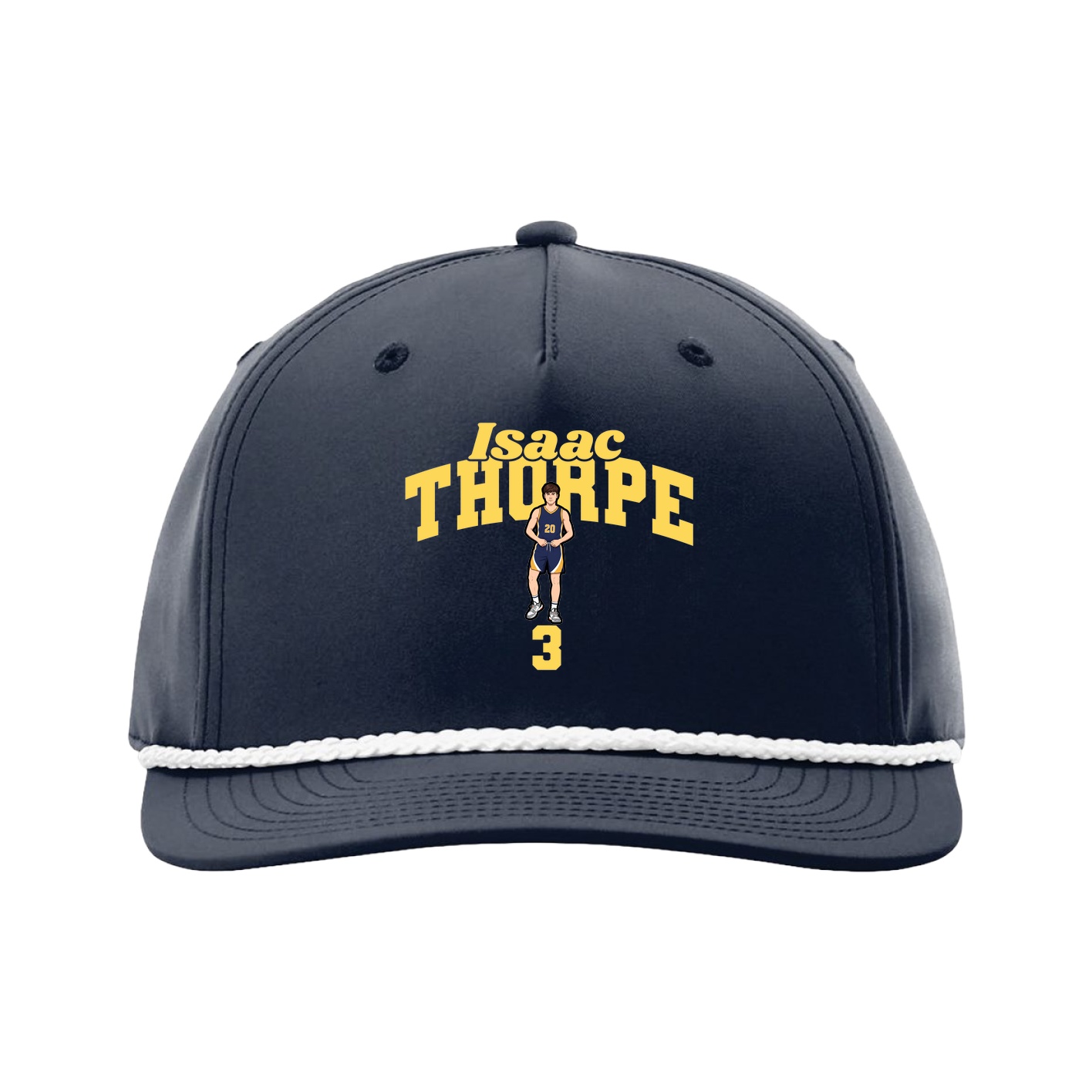 Five-Panel Classic Rope Cap — Signature Arch in Navy