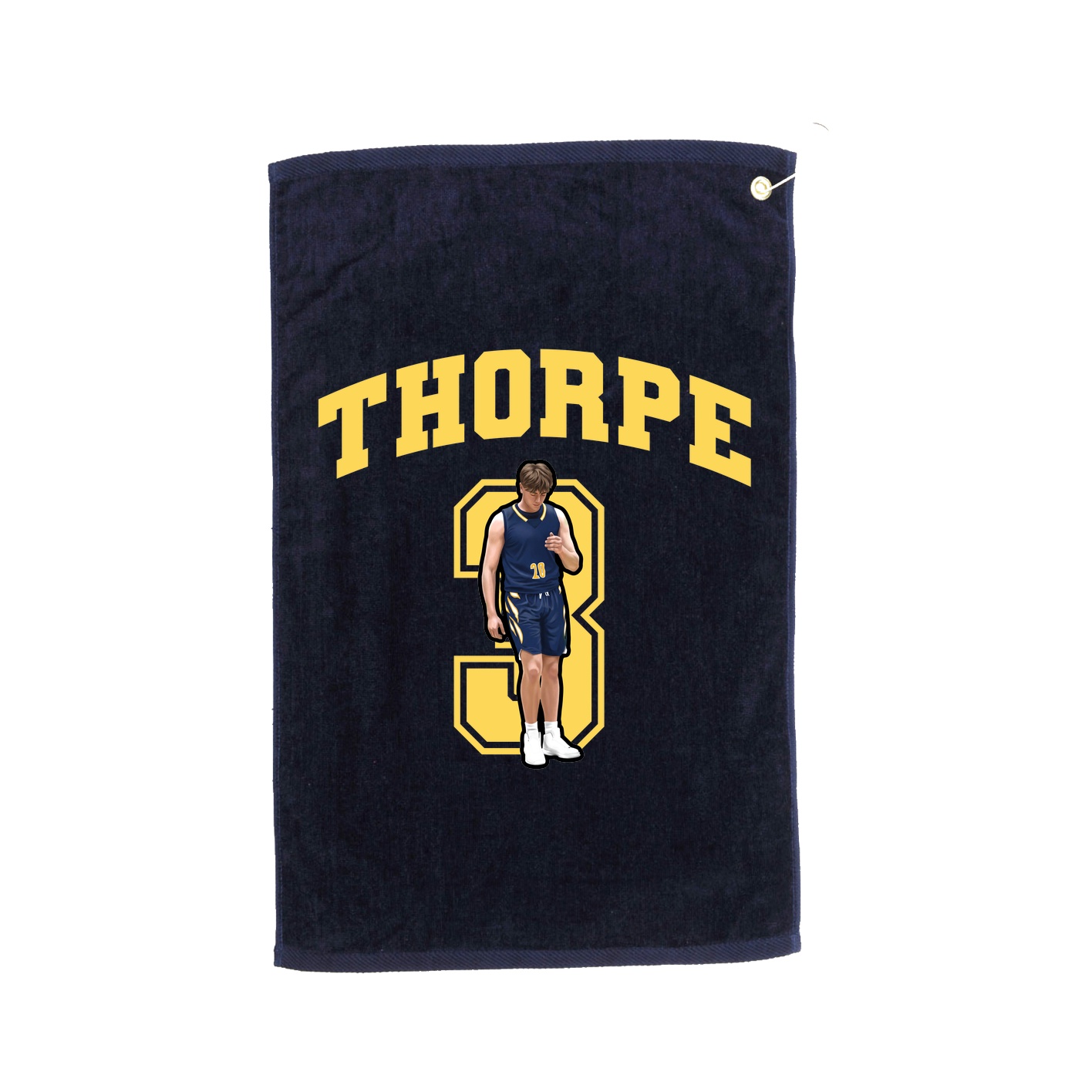 Golf Towel — Number in Navy