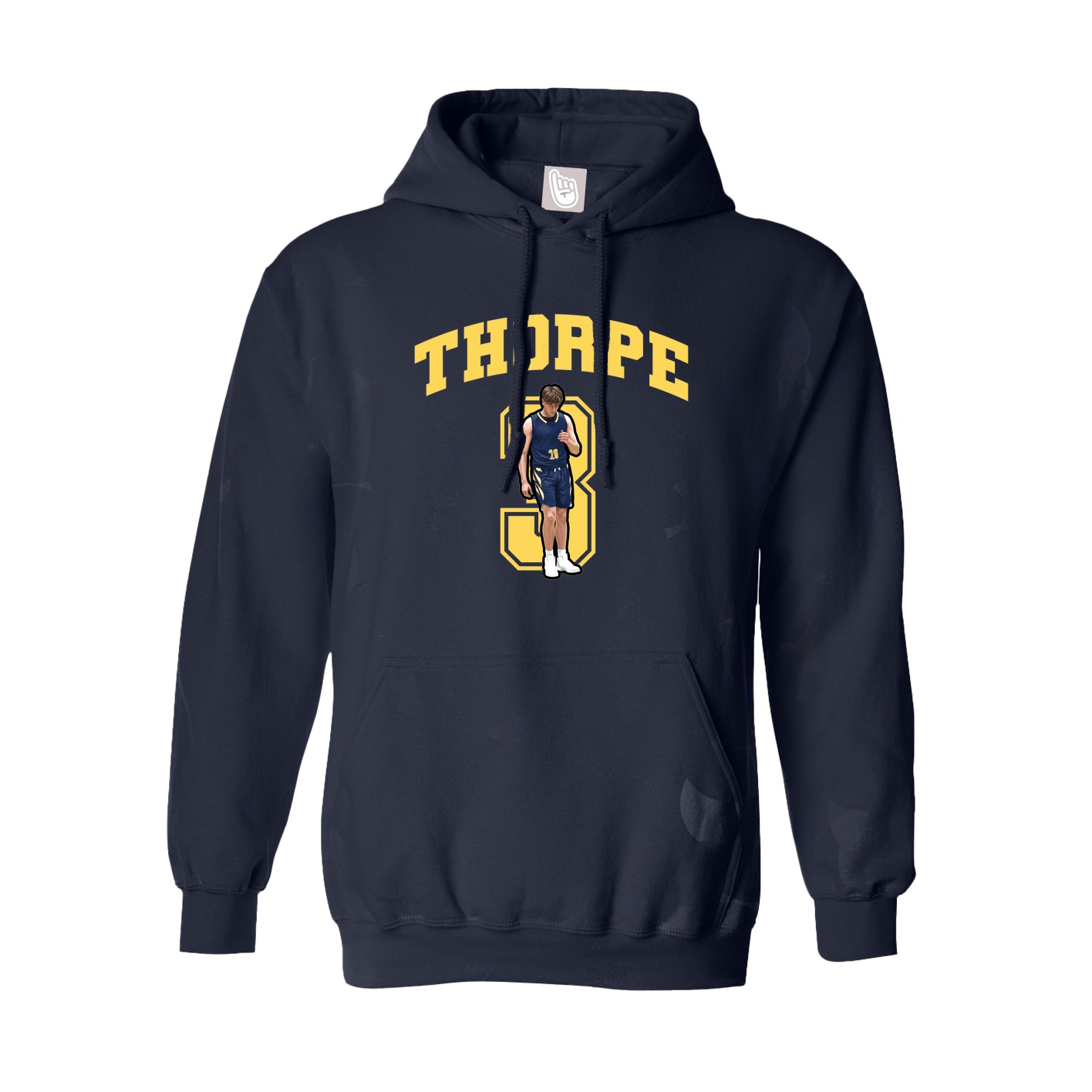 Youth Hoodie — Number in Navy