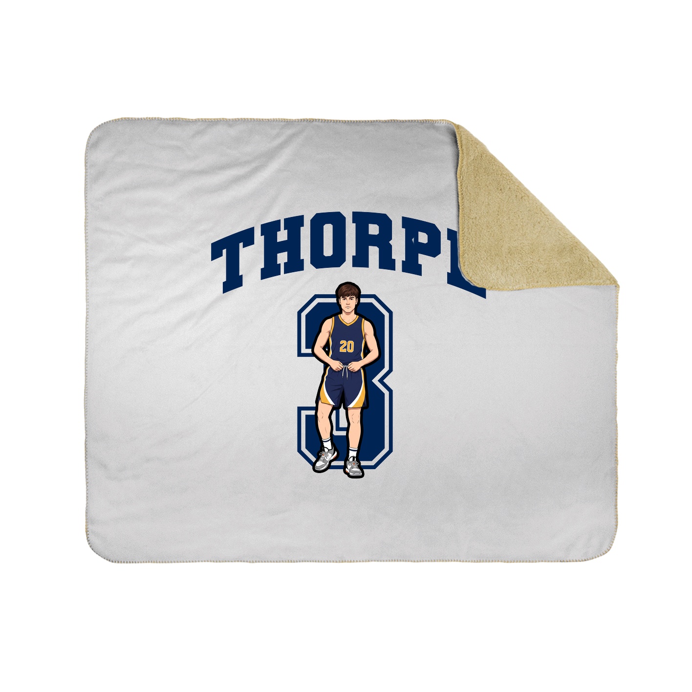 Throw Blanket — Number in White